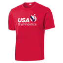 USAG Logo Red, White & Blue Moisture-Wicking Tee