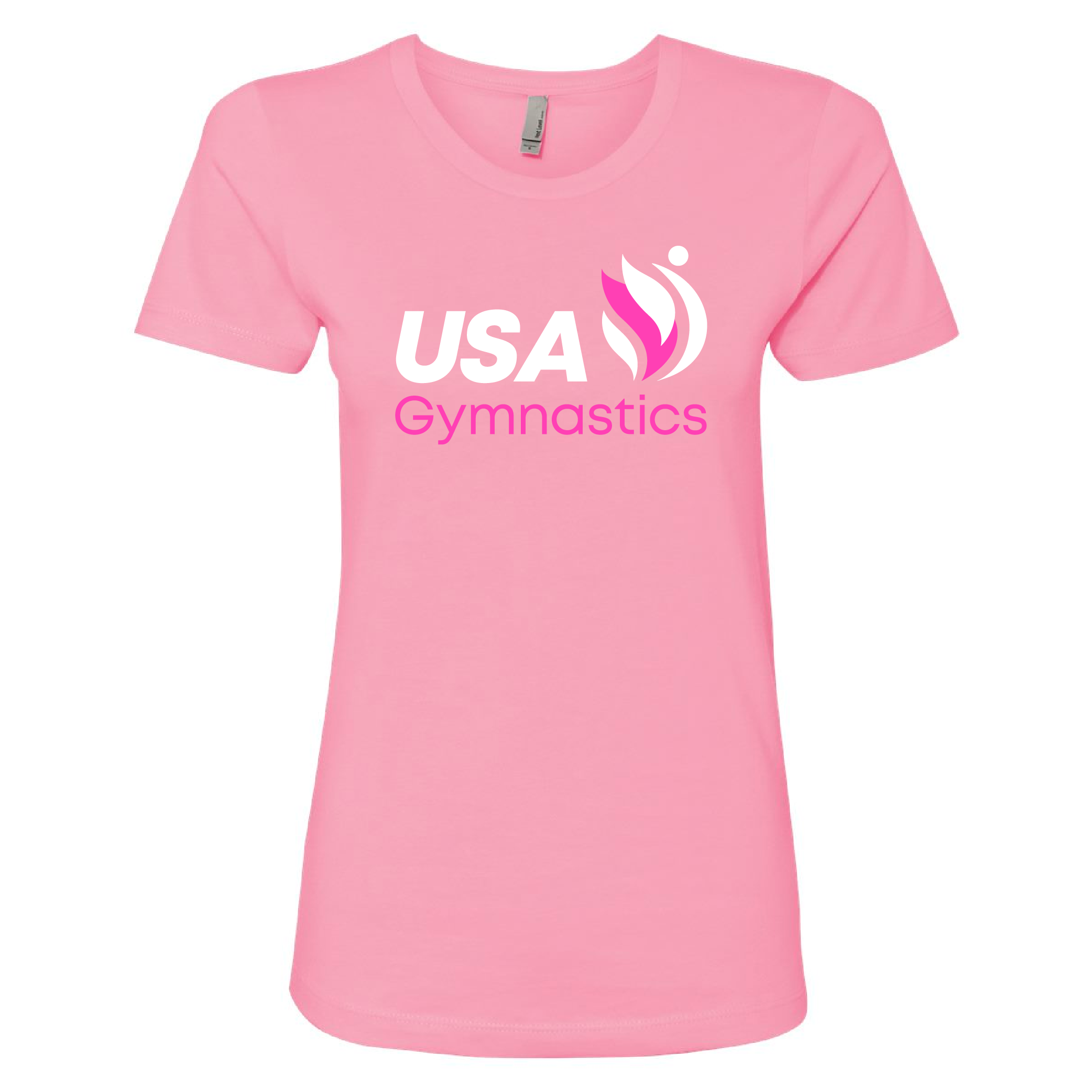 USA Gymnastics Logo Light Pink Ladies Tee