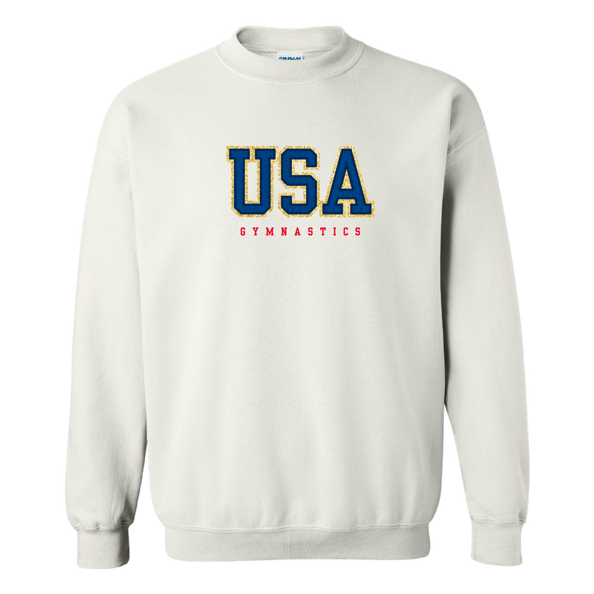USA Gymnastics White Chenille Crew