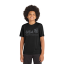 USAG Logo Black on Black Moisture-Wicking Tee