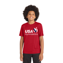 USAG Logo Red, White & Blue Moisture-Wicking Tee