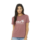 USAG Logo - Women's Mauve Tee with Glitter Logo