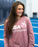USAG Mauve Logo Long Sleeve Tee