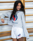 USAG Logo Crop Hoodie - Grey