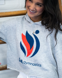 USAG Logo Crop Hoodie - Grey