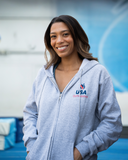 USAG LOGO Full Zip Hooded Sweatshirt