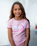 USAG Logo Light Pink Ladies Tee