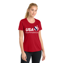 USAG Logo Red, White & Blue Moisture-Wicking Tee