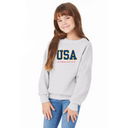 USAG White Chenille Crew (Navy Patch)