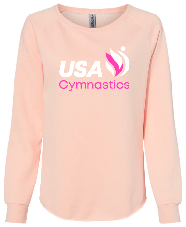USA Gymnastics Logo - Light Pink Crewneck Sweatshirt