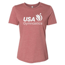 USAG Logo - Women's Mauve Tee with Glitter Logo