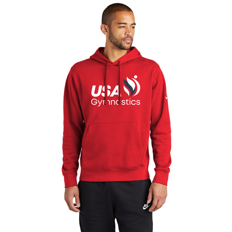 Nike USAG Logo Club Fleece Sleeve Swoosh Pullover Hoodie