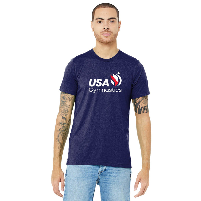 USAG Logo Navy Triblend Tee