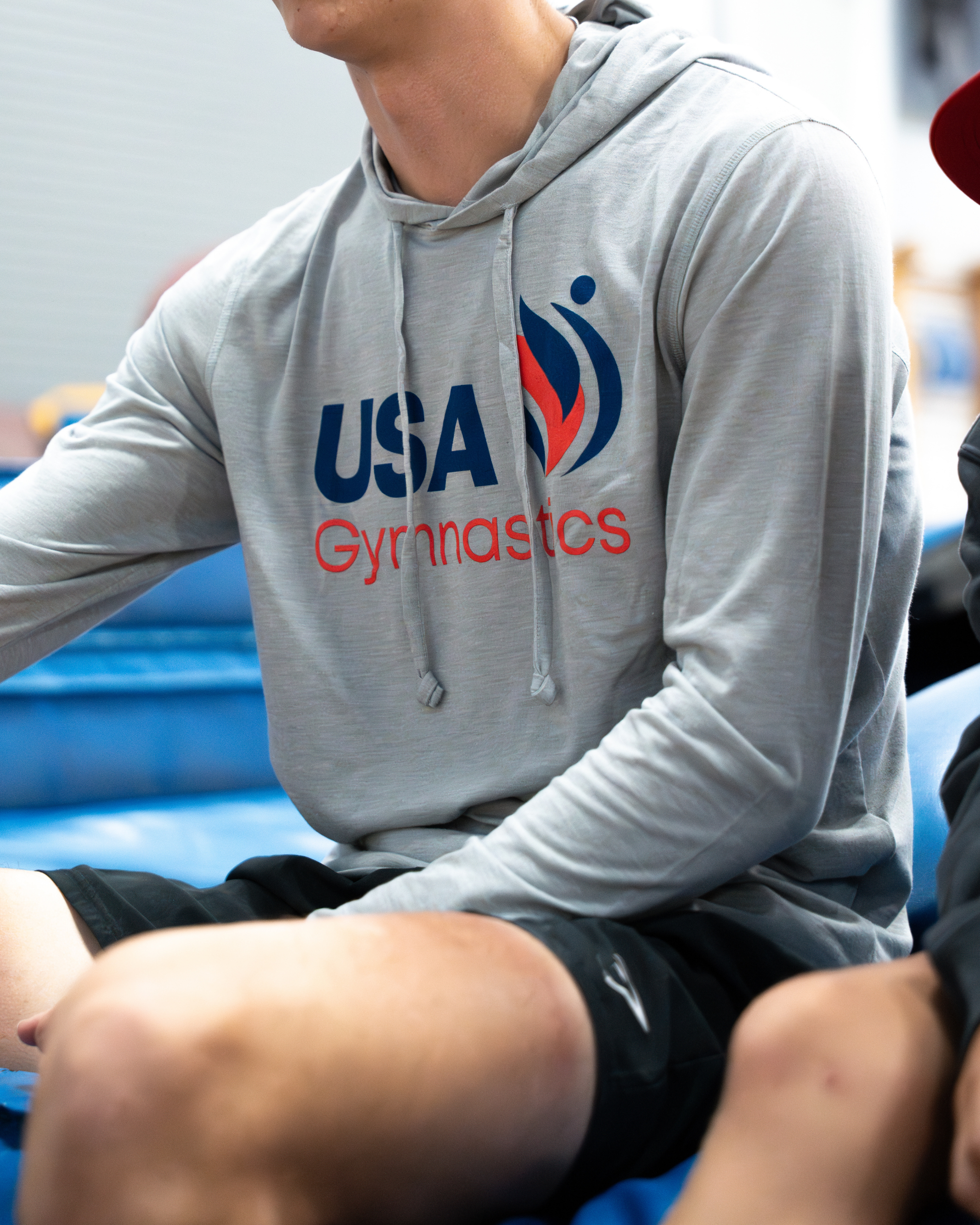 USA Gymnastics Light Gray Logo Hoodie (ST406)