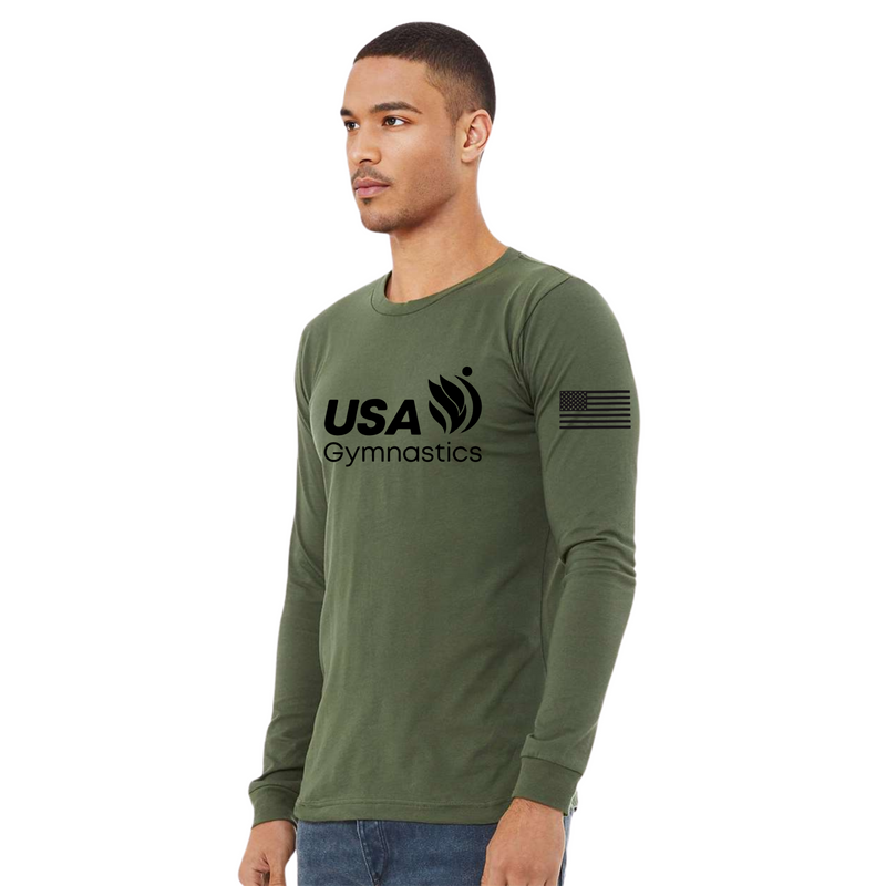 USAG Logo American Flag Long Sleeve Tee