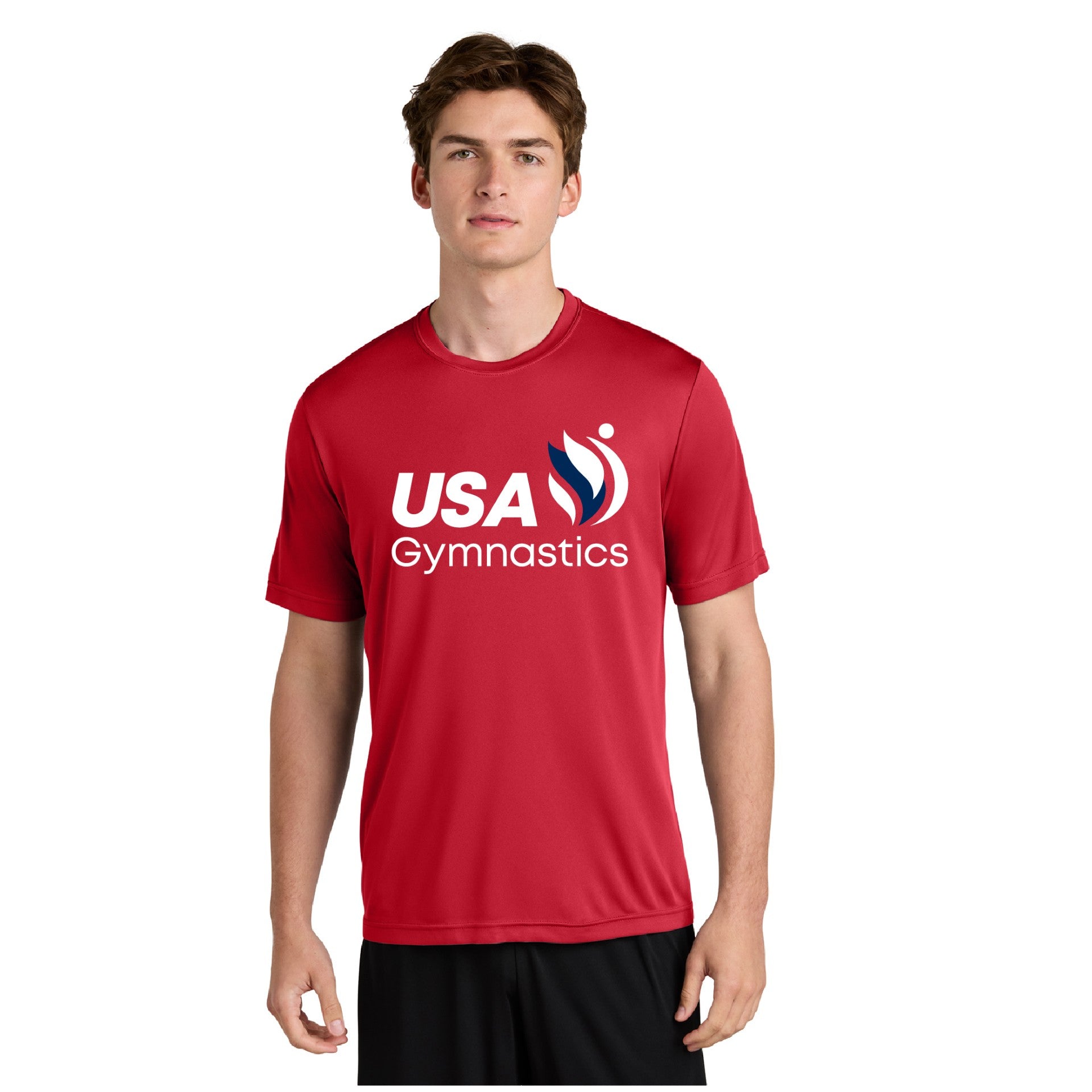 USA Gymnastics Logo Red, White & Blue Moisture-Wicking Tee