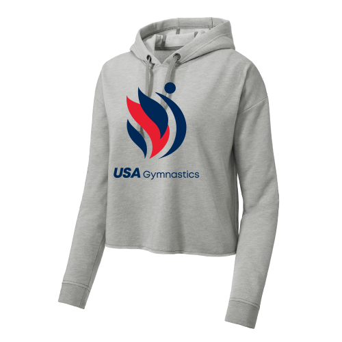 USA Gymnastics Logo Crop Hoodie - Grey